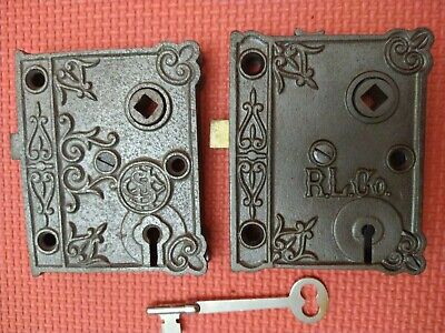 R L CO. Ornate Door Locks with Key Antique ?