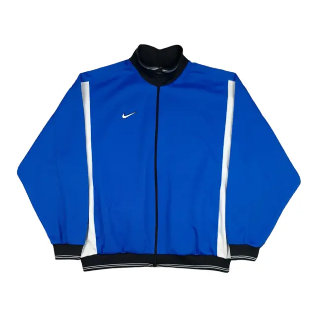 Vintage Nike Full Zip Logo Track Jacket Mens Size Large Blue Boxy Fit