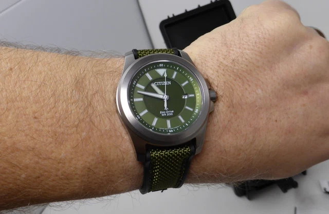 Citizen BN0211-09X Promaster Tough Sapphire Eco Drive - GREEN dial and strap. 3