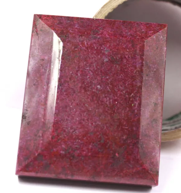 2775 Ct/80mm Amazing Emerald Shape Certified Red Ruby African Loose Gemstone ASK