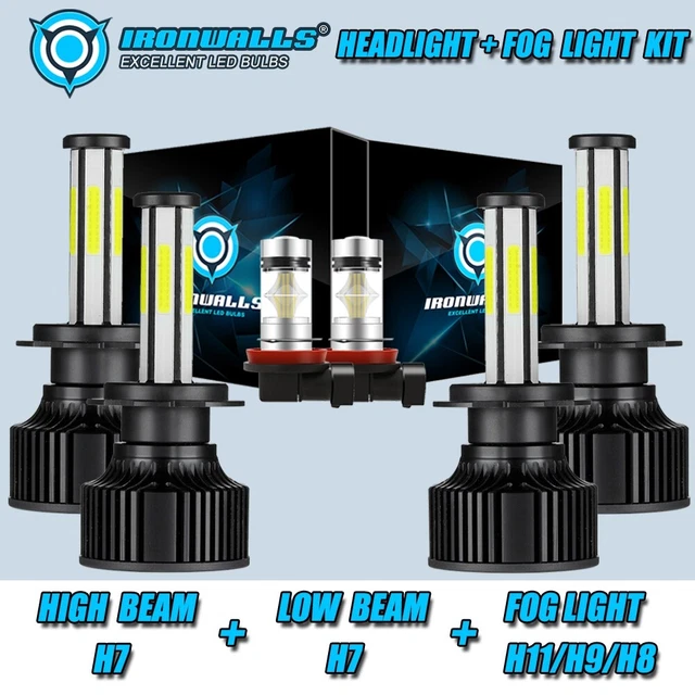 Kit Lampada Farol Alto Baixo E Lanterna H7 H7 T10 Foco Duplo