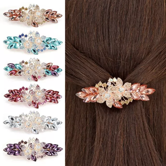 Women Girl Hair Barrettes Hair Accessories Hair Pins Crystal Flower Hair Clips