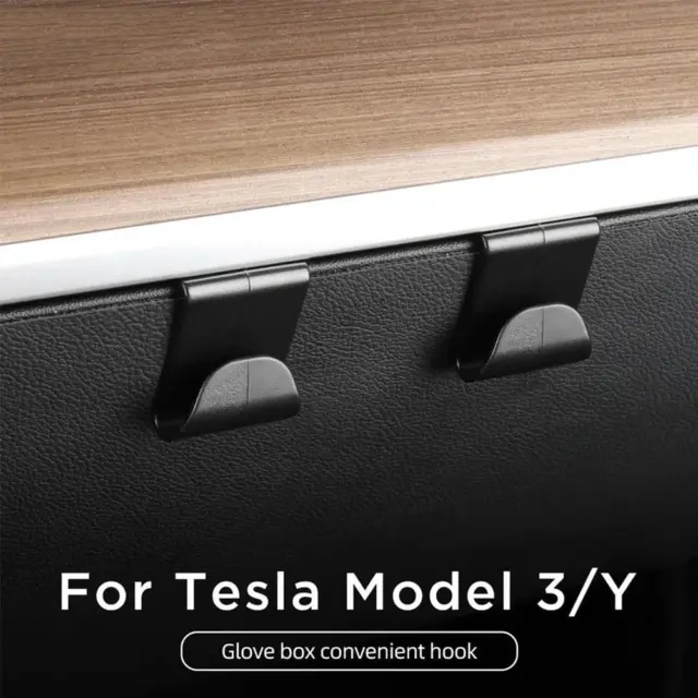 2Pcs Co Glove Box Bag Storage Grocery Hanger Hook for Tesla Model 3 Y;