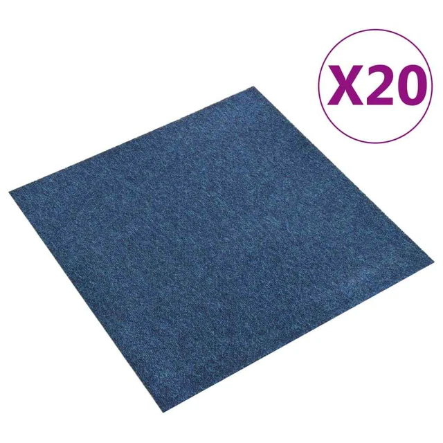 Quadrotte di Moquette 20 pz 5 m? 50x50 cm Blu Scuro