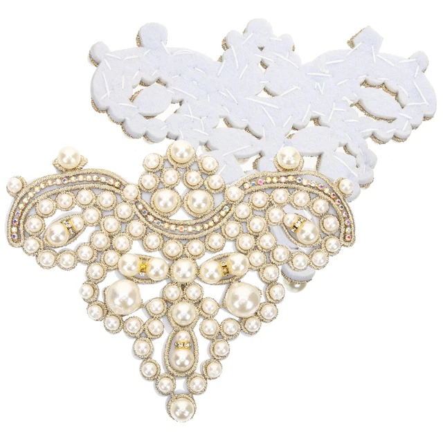 2pcs Kleidung DIY -Flecken zarte Perlenmantel Patch Hut DIY Applique Basteldekor