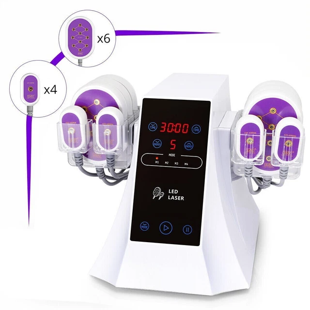 10 Pads 5MW 635NM 650NM Led Light LIPO Belly Arms Legs Beauty Machine Homeuse CE
