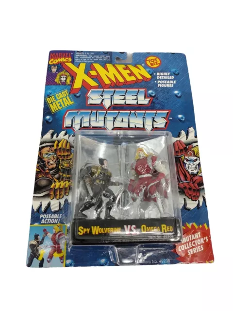 1994 X-Men Steel Mutants Spy Wolverine vs Omega Red Toy Biz Metal Action Figures