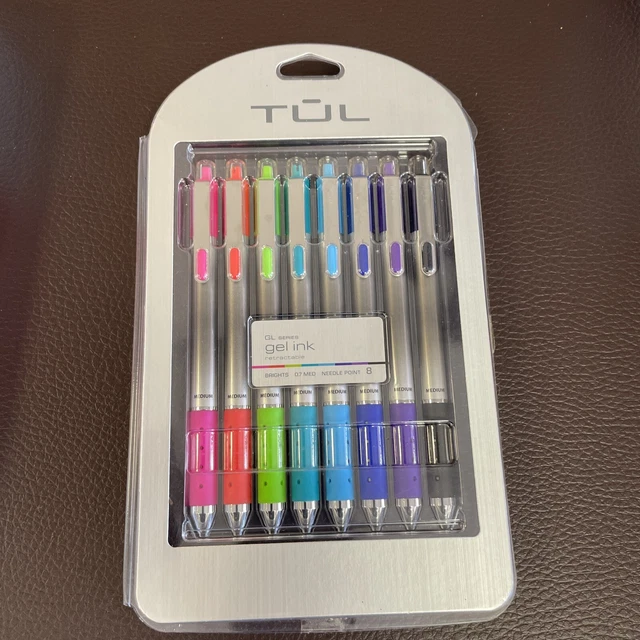 TUL Retractable Gel Pens, 0.7 mm med-Assorted Bright Ink, 8-Pack - GL Series
