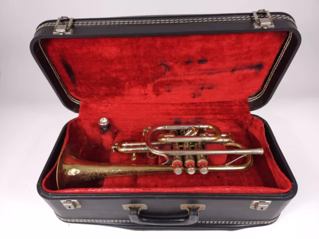 Vtg 1968 Evette & Schaeffer American Cornet With Buffet Crampon Mouthpiece Case