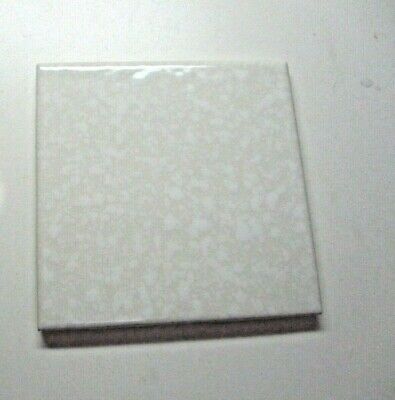 Florida USA FT 4-3/8" Ceramic Dimpled White Pearl on Beige 1 Wall Tile Vtg MCM