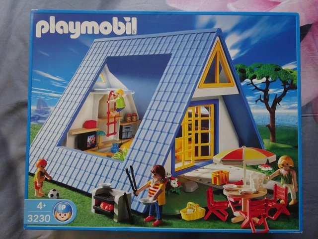 PLAYMOBIL 3230 MAISON de vacances en famille meublée barbecue terrasse