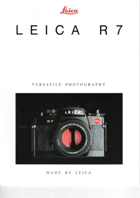 Leica R7 full color brochure (81/2"x11"/40 pages/1993