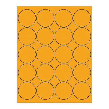 TAPE LOGIC LL197OR Tape Logic® Circle Laser Labels, 2", Fluorescent Orange,