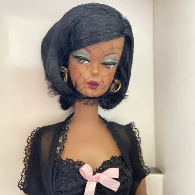 2002 Barbie Fashion Model Silkstone Lingerie Lmt. Edition Black Doll #56120 Nrfb