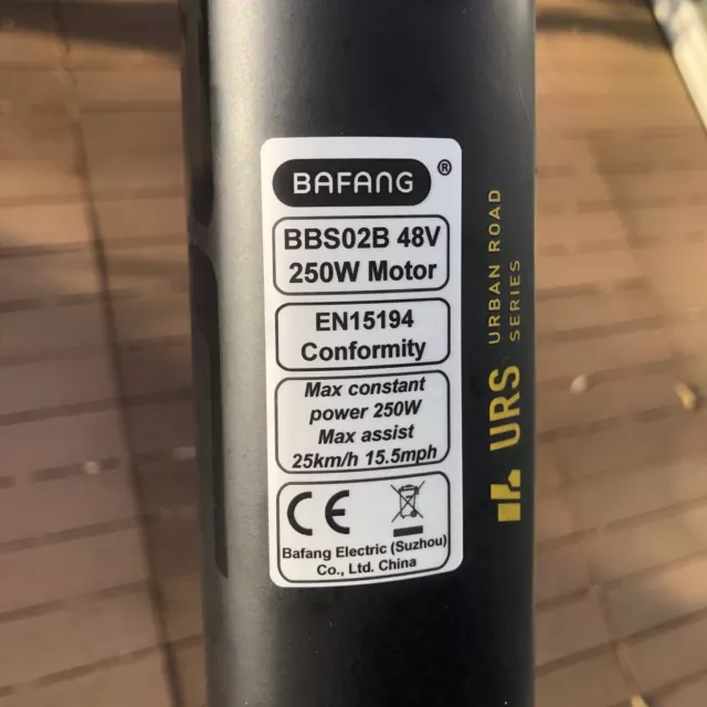 2x BAFANG 250w 48V BBS02B BBS01 Ebike Legal Silver Large Sticker Decal Motor