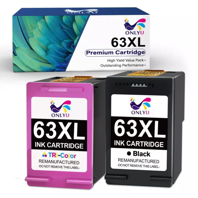 63 XL Ink Cartridge for HP OfficeJet 3830 4650 4655 5255 ENVY 4512 4516 4520