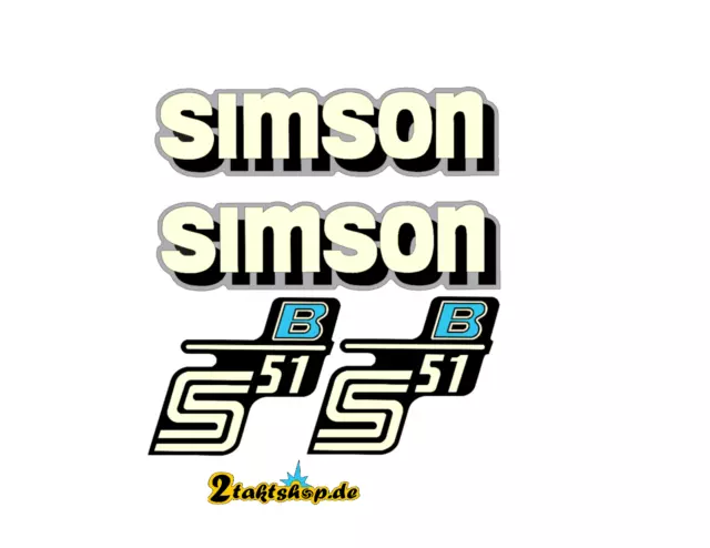 Dekorsatz Simson S51B Retro Aufkleber Set DDR  Premium Set