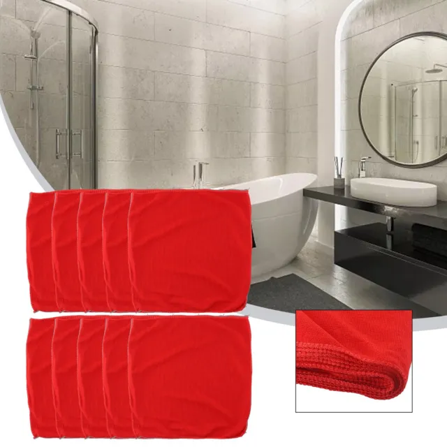 10Pcs Microfibre Cleaning Cloths Dusters Car Bathroom Kitchen Polish Towels