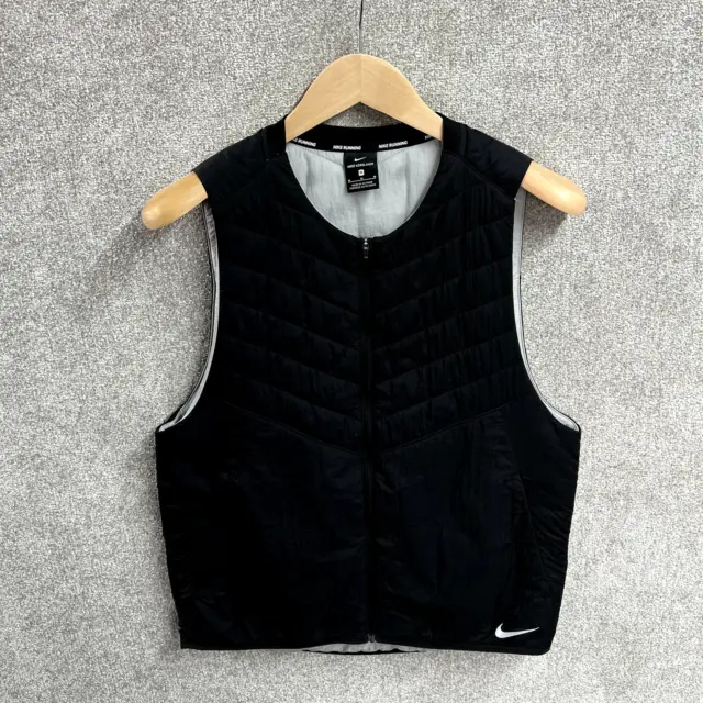 Gilet Nike Running Uomo Small Medium Nero Scaldacorpo Gilet Aerolayer