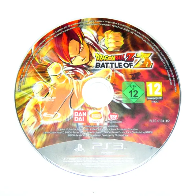Dragon Ball Z Battle Of Z  Dbz Sony Playstation 3 Ps3 Disque Loose Sans Boitier
