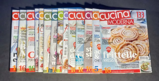 Lotto 14 fascicoli rivista CUCINA MODERNA Mondadori tipica mediterranea ricette