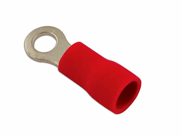 Connect 30146 Ring Terminal 6.4mm Red Pk 100