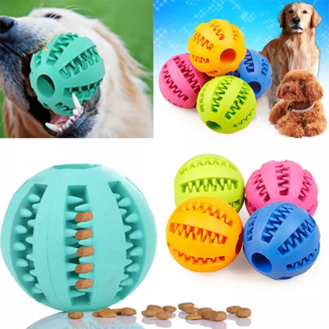 Pet Dog Puppy Cat Training Dental Toy Rubber Chew Treat Dispensing Holder Ball X