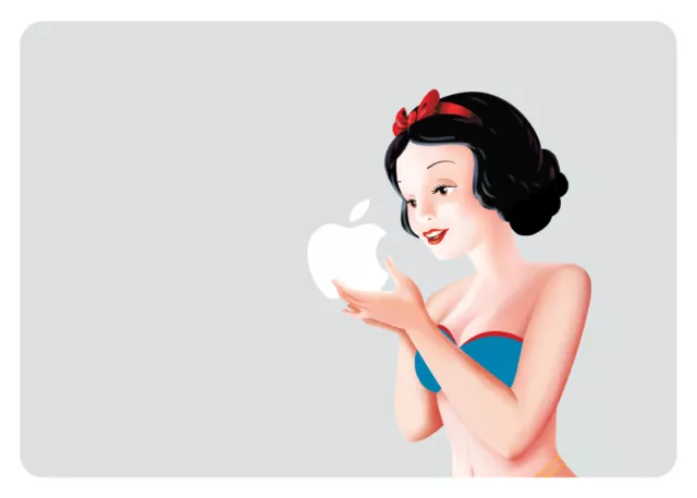SW006 Beach Snow White Eating Apple Macbook Decal fits 13 inch