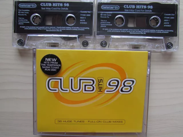 Club Hits '98 Twin Tape Set, 36 Huge Tunes - Full-On Club Mixes, Tested.