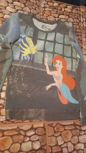 Disney Shirt Womens Small Little MermaidAll over Print Graphic Long Sleeve 2