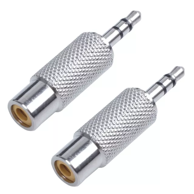 2X 3,5 mm Stereo-Stecker Auf Cinch-Mono-Buchse, Silberfarben B7O79722