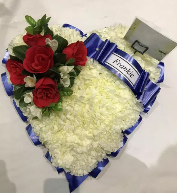Mum Artificial Silk Funeral Flower Package Large Spray Heart Tribute Wreath 3