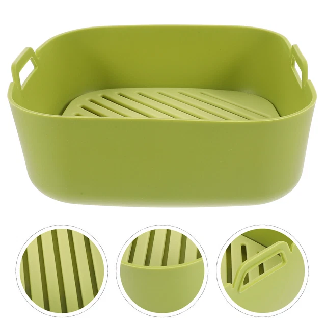 Confezione da 4 pentole in silicone per friggitrice ad aria, riutilizzabili in silicone, fodera rotonda per friggitrice ad aria, antiaderente, accessorio per friggitrice ad aria per casa e cucina