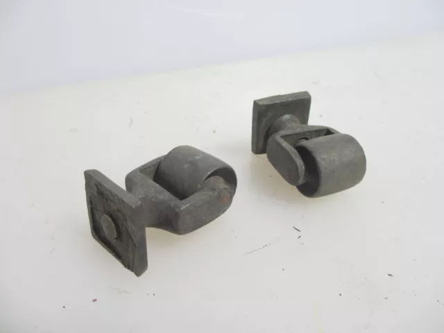 Victorian Brass Furniture Castors Trolley Wheels Old Cup Antique Vintage x2