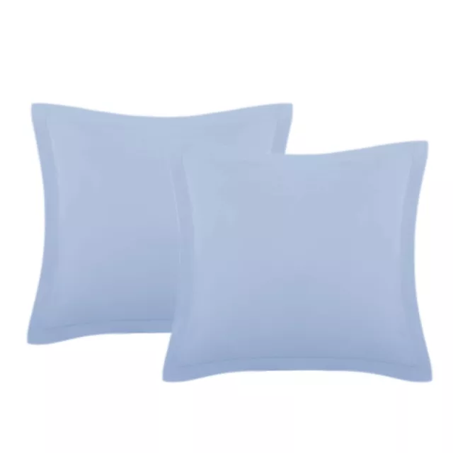 Set of Two Easy Care Cotton Blend Percale European Pillowcases | Two Cotton B...