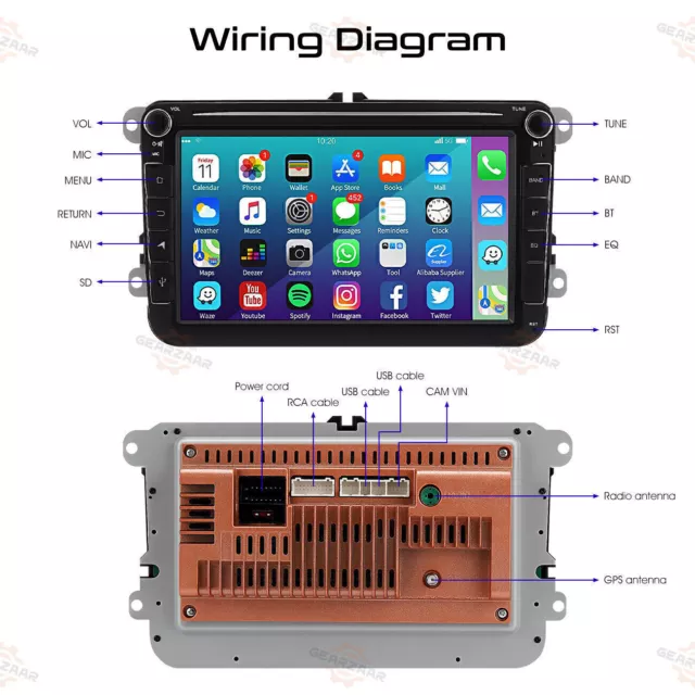 FOR VW GOLF MK5 Polo Passat Jetta Android 12 Apple Carplay Car Stereo ...