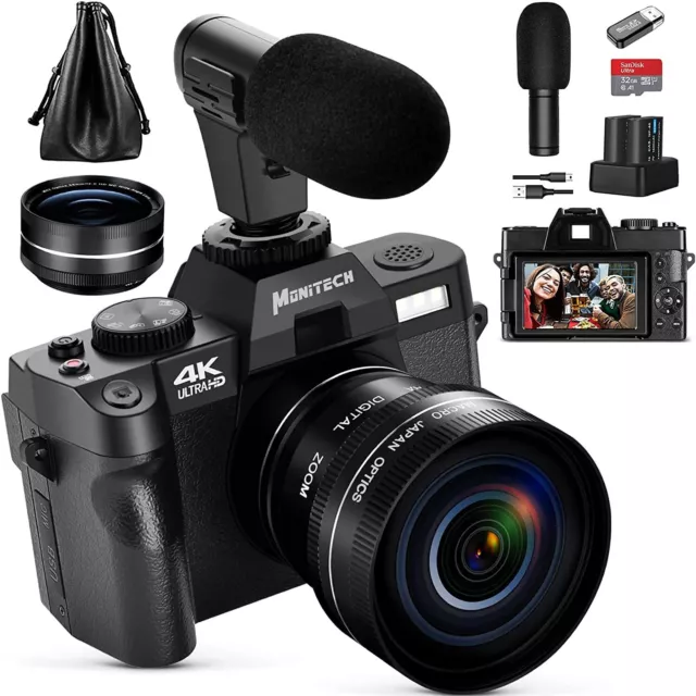 NBD Fotocamera Digitale 4K 48MP 16X 3'' Schermo Autofocus Videocamera Vlogging