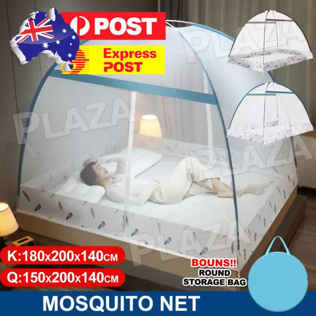 Mosquito Net Canopy Folding Tent Home Bedding Anti-Mosquito Camping Netting AU