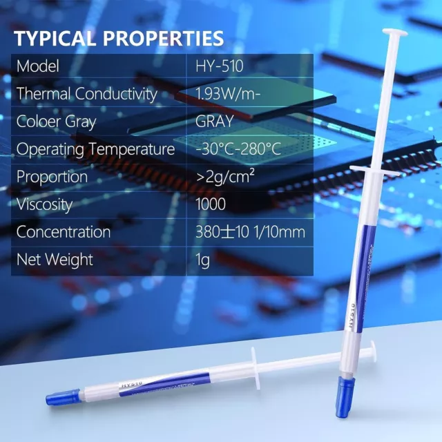 Colle thermique pour radiateurs, leds, sondes, CI, CPU pâte thermique