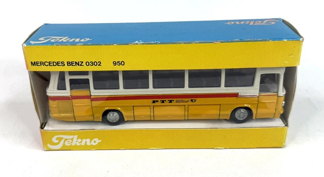 TEKNO 1/50 MERCEDES Benz O302 PTT Bus / Coach 950 Yellow Vintage Model