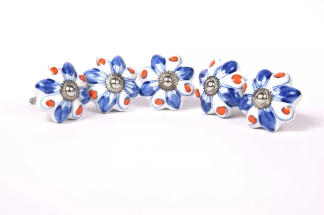 Céramique Floral Porte Boutons Armoire Tiroir Armoire Penderie Tirer Poignée
