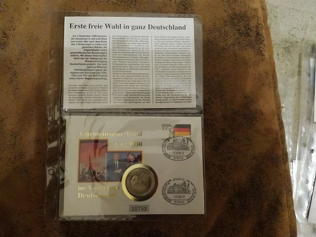 Numisbrief  1. Gemeinsame Wahl im Vereinten Deutschland 1990