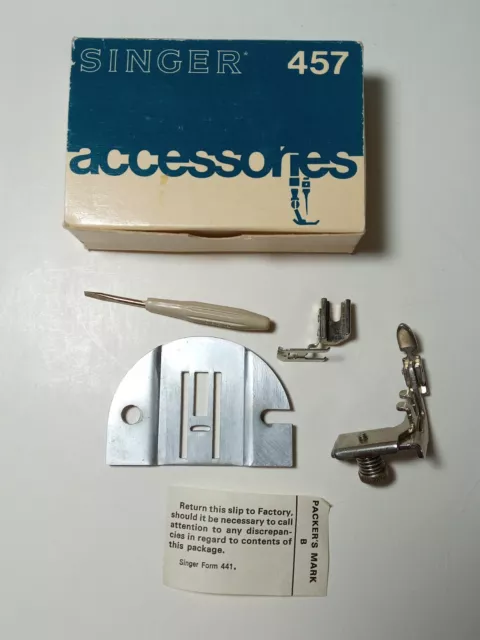Máquina de coser Singer modelo 457 accesorios #161295, 161127, 161465