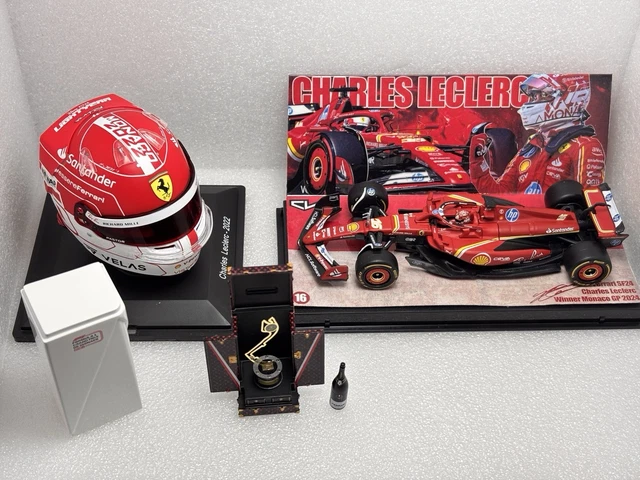 Miniature 1/18 Ferrari F1 Monaco 2024 Avec Trophée Et Champagne - Fait Main, Neuf