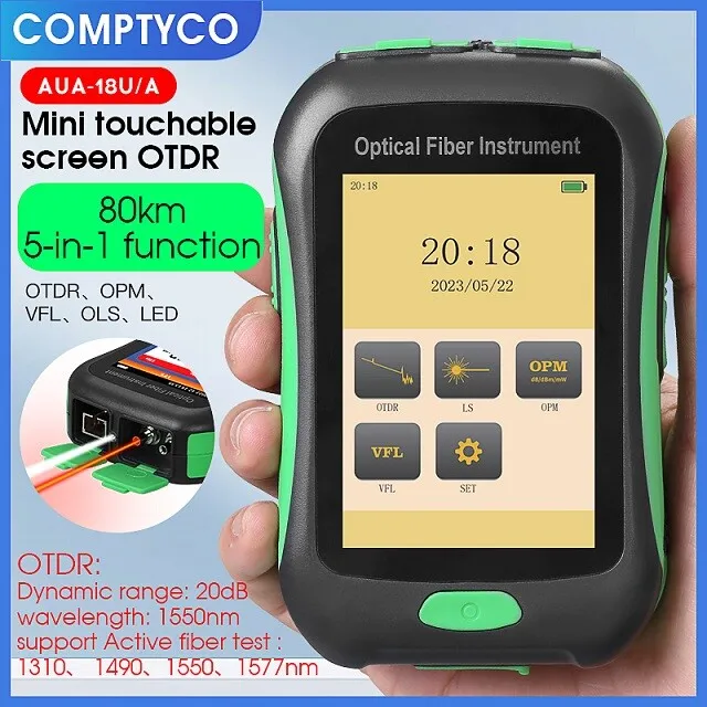 COMPTYCO OTDR AUA-18U/A Optical fiber tester 80km 1550nm 5 in 1 function OPM VFL