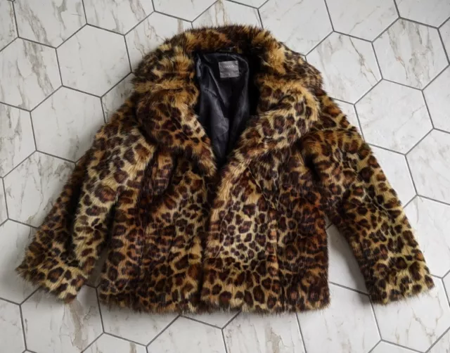 OASIS FAUX FUR Fluffy Cheetah Leopard Animal Print Coat Jacket 10.00 PicClick UK