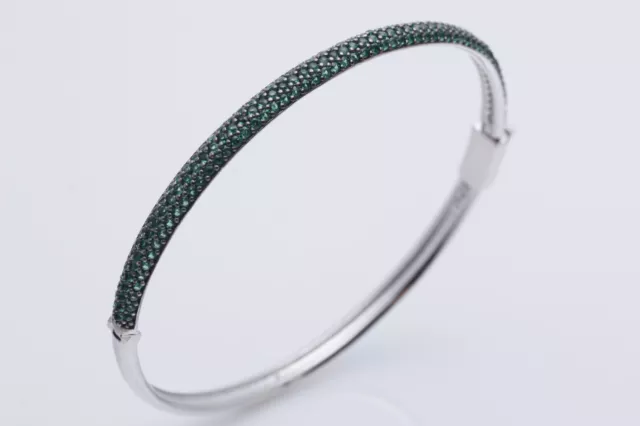 Turkish Jewelry Emerald 925 Sterling Silver Rhodium Bracelet