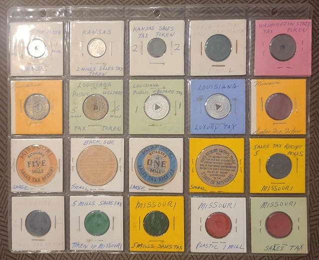 Sales Tax Tokens Lot of 20 Estate Find