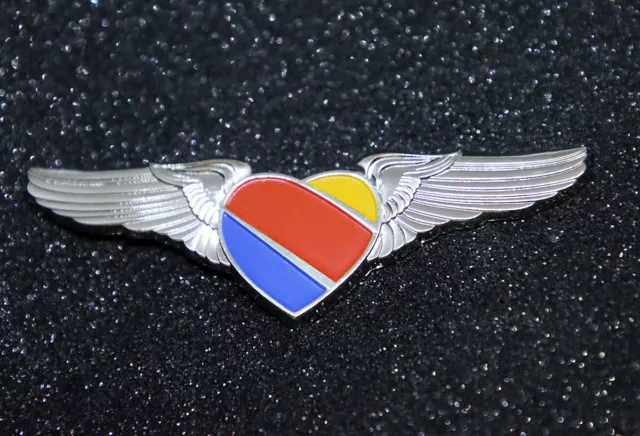 WING SOUTHWEST AIRLINES Heart FULL PILOT WINGS metal Replica 4 inch XXL version!