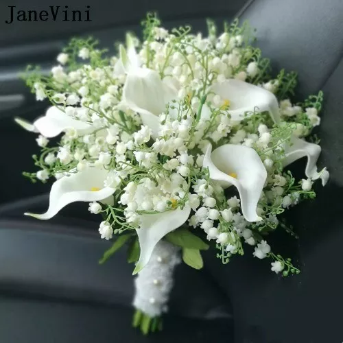 Wedding Artificial Lily Tulip Lily of The Valley Brides Flowers Bridal Bouquet